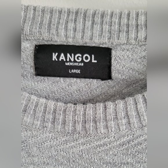 Kangol Mens Pullover Sweater - gray acrylic/wool- Large - Picture 5 of 5